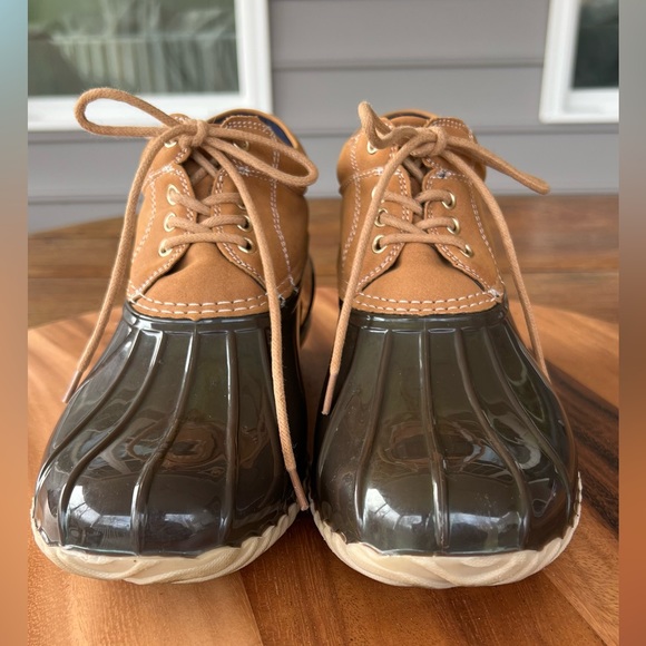 Tommy Hilfiger Low Rise Brown Tan Duck Boots Muck Rubber Size 8M - Picture 3 of 16